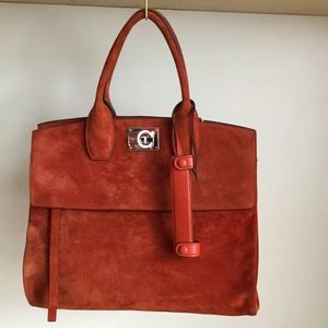 NWOT Salvatore Ferragamo “Studio Medio” Suede Bag